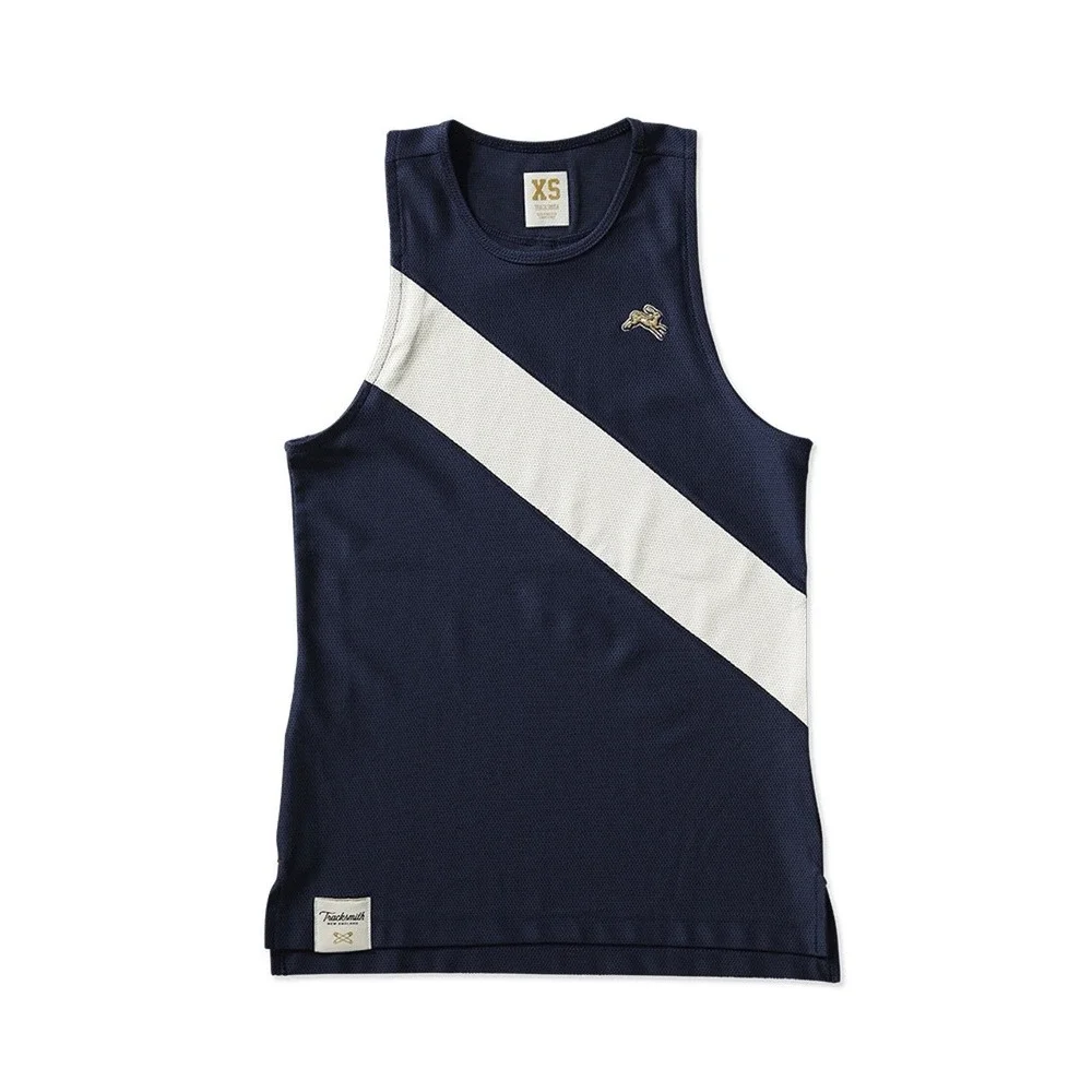 TRACKSMITH Van Cortlandt Race Day Singlet Navy White Women's Small Running Tank - Picture 1 of 13